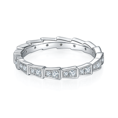 DEDEJILL Dream Inlaid Pave S925 Silver Platinum-Plated Moissanite Women's Ring - 0.5ct D Grade