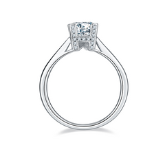 DEDEJILL H&W Letter S925 Silver Platinum-Plated Moissanite Women's Ring - 1ct D Grade