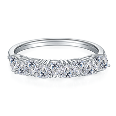 DEDEJILL Interlocking Triangle S925 Silver Platinum-Plated Moissanite Women's Ring - 1.0 ct