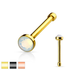 20ga 316L Surgical Steel Opalite Stone Ball End Nose bone