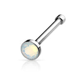 20ga 316L Surgical Steel Opalite Stone Ball End Nose Bone Stud