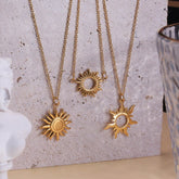 24K Gold Filled Stainless Steel Sun Necklace
