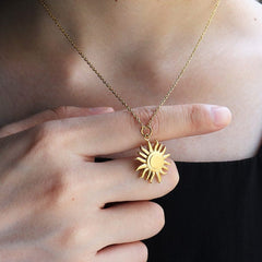 24K Gold Filled Stainless Steel Sun Necklace