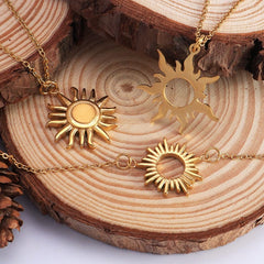 24K Gold Filled Stainless Steel Sun Necklace