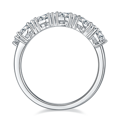 DEDEJILL Interlocking Triangle S925 Silver Platinum-Plated Moissanite Women's Ring - 1.0 ct