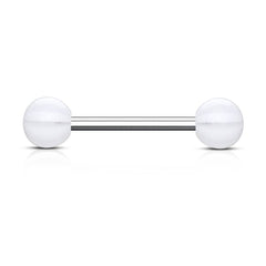 316L Surgical Steel Acrylic Clear Beach Ball Straight Barbell