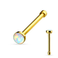 316L Surgical Steel Ball End Opal Gem Nose Bone Ring Stud