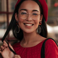 316L Surgical Steel Beaded Tribal Hinged Septum Ring Hoop Clicker