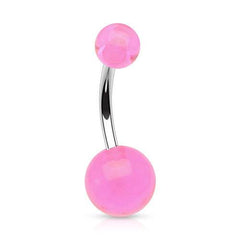 316L Surgical Steel Belly Button Navel Ring with Acrylic Balls
