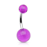 316L Surgical Steel Belly Button Navel Ring with Acrylic Balls