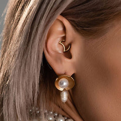 316L Surgical Steel Crescent Moon Hinged Clicker Hoop Daith Cartilage Ring