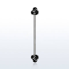 316L Surgical Steel Double Flower Industrial Barbell