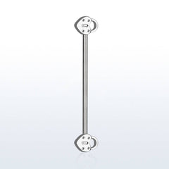 316L Surgical Steel Double Heart Lock Industrial Straight Barbell