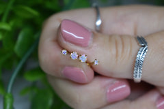 316L Surgical Steel Internally Threaded Gold PVD Flat Back Labret Aurora Borealis CZ Gem