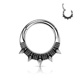 316L Surgical Steel Spike Design Septum Daith Clicker Hoop
