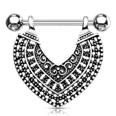316L Surgical Steel Vintage Boho Nipple Shield Barbell