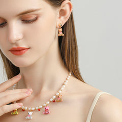 18K Bear Enamel Stud Earrings