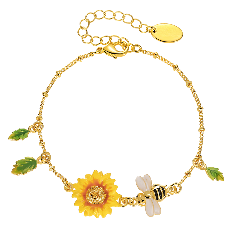 18K Sweet Temperament Little Bee Sunflower Bracelet