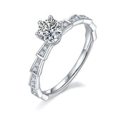 DEDEJILL Sweet Dreams S925 Silver Plated White Gold Moissanite Women's Ring - 0.5 Carat Grade D