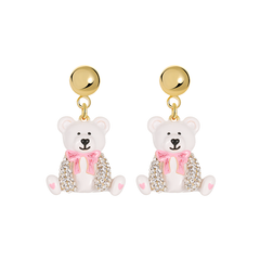 18K Bear Enamel Stud Earrings