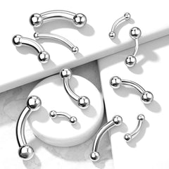 High Polished Surgical Steel Curved Multi Use Barbell Ring