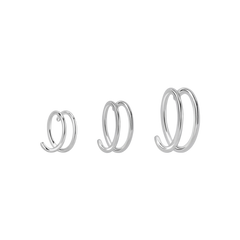 .925 Sterling Silver Double Hoop Nose Ring