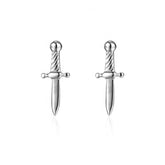 Pair of 925 Sterling Silver Small Dagger Minimal Stud Earrings