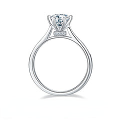 DEDEJILL Turn of Fortune Pave Sterling Silver Plated Platinum Round Cut Moissanite Ring-1ct D Grade