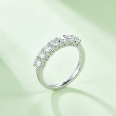 DEDEJILL Oval Cut S925 Sterling Silver Platinum-Plated Moissanite Women's Ring - 2.1 Carats D Grade
