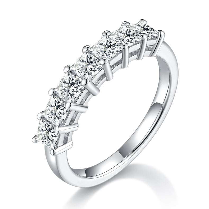 DEDEJILL Square S925 Sterling Silver Platinum-Plated Moissanite Women's Ring - 2.1ct D Grad