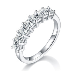 DEDEJILL Square S925 Sterling Silver Platinum-Plated Moissanite Women's Ring - 2.1ct D Grad
