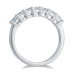 DEDEJILL Square S925 Sterling Silver Platinum-Plated Moissanite Women's Ring - 2.1ct D Grad