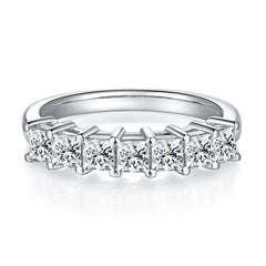DEDEJILL Square S925 Sterling Silver Platinum-Plated Moissanite Women's Ring - 2.1ct D Grad