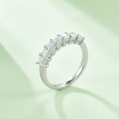 DEDEJILL Square S925 Sterling Silver Platinum-Plated Moissanite Women's Ring - 2.1ct D Grad
