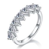DEDEJILL Triangle S925 Sterling Silver Platinum-Plated Moissanite Women's Ring - 2.1ct D Grade