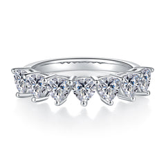 DEDEJILL Triangle S925 Sterling Silver Platinum-Plated Moissanite Women's Ring - 2.1ct D Grade