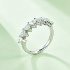 DEDEJILL Triangle S925 Sterling Silver Platinum-Plated Moissanite Women's Ring - 2.1ct D Grade