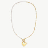 Heart Pearl Link Chain Necklace❣️50% OFF