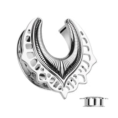 316L Surgical Steel Half Saddle Hanger Tribal Double Flared Ear Tunnels