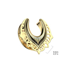 316L Surgical Steel Half Saddle Hanger Tribal Double Flared Ear Tunnels