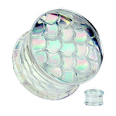 Mermaid AB Pyrex Glass Double Flared Plug