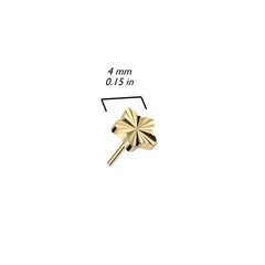Pair of Implant Grade Titanium Rose Gold PVD Dainty Ridged Star Threadless Push In Earrings With Flat Back