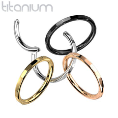 Implant Grade Titanium Gold PVD Faceted Edge Hinged Cartilage Clicker Hoop