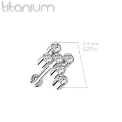 Implant Grade Titanium Internally Threaded White Cross Labret