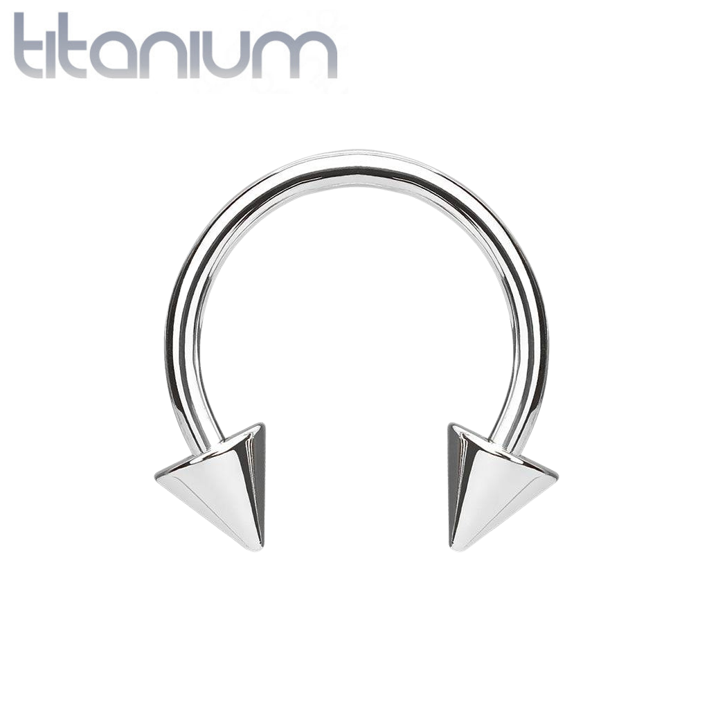 Implant Grade Titanium Horseshoe Barbell with Spikes