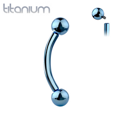 Implant Grade Titanium Blue PVD Internally Threaded Curved Barbell