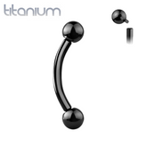 Implant Grade Titanium Black PVD Internally Threaded Curved Barbell