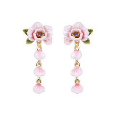 Pink Rose Earrings - Long