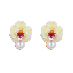 Butterfly Orchid Freshwater Pearl Earrings