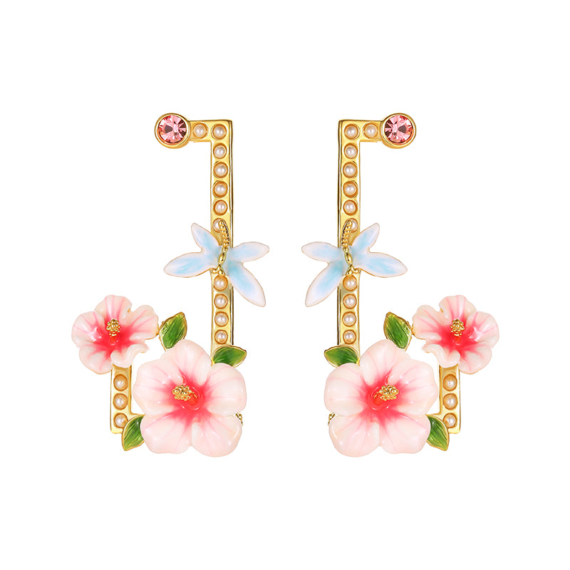 Hibiscus Special-shaped Large Earrings